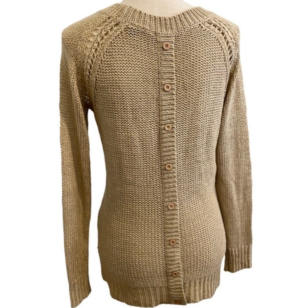 Beautiful Pointelle Sweater with Back Buttons EUC - Picture 3 of 3